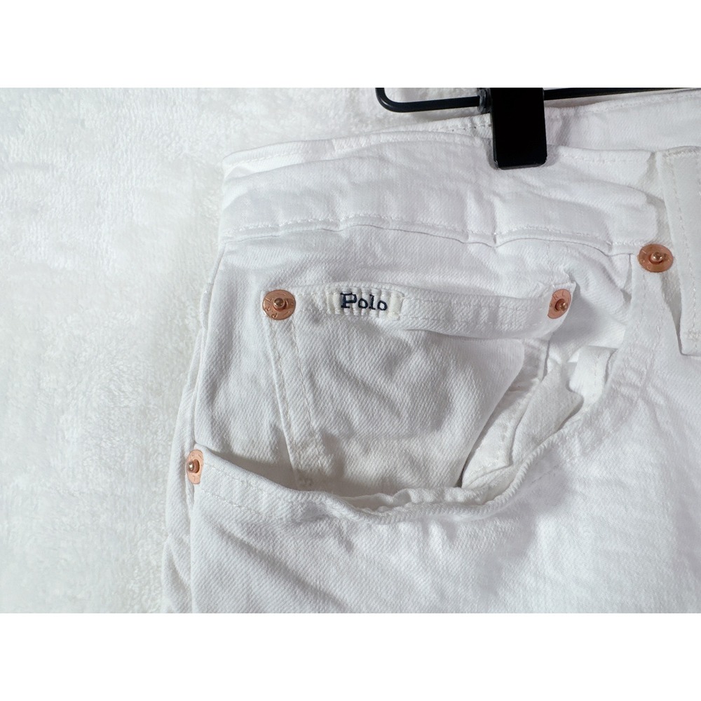 Polo Ralph Lauren Varick Slim Straight White Denim Jeans Mens 34/34 Slim Fit - Picture 12 of 16